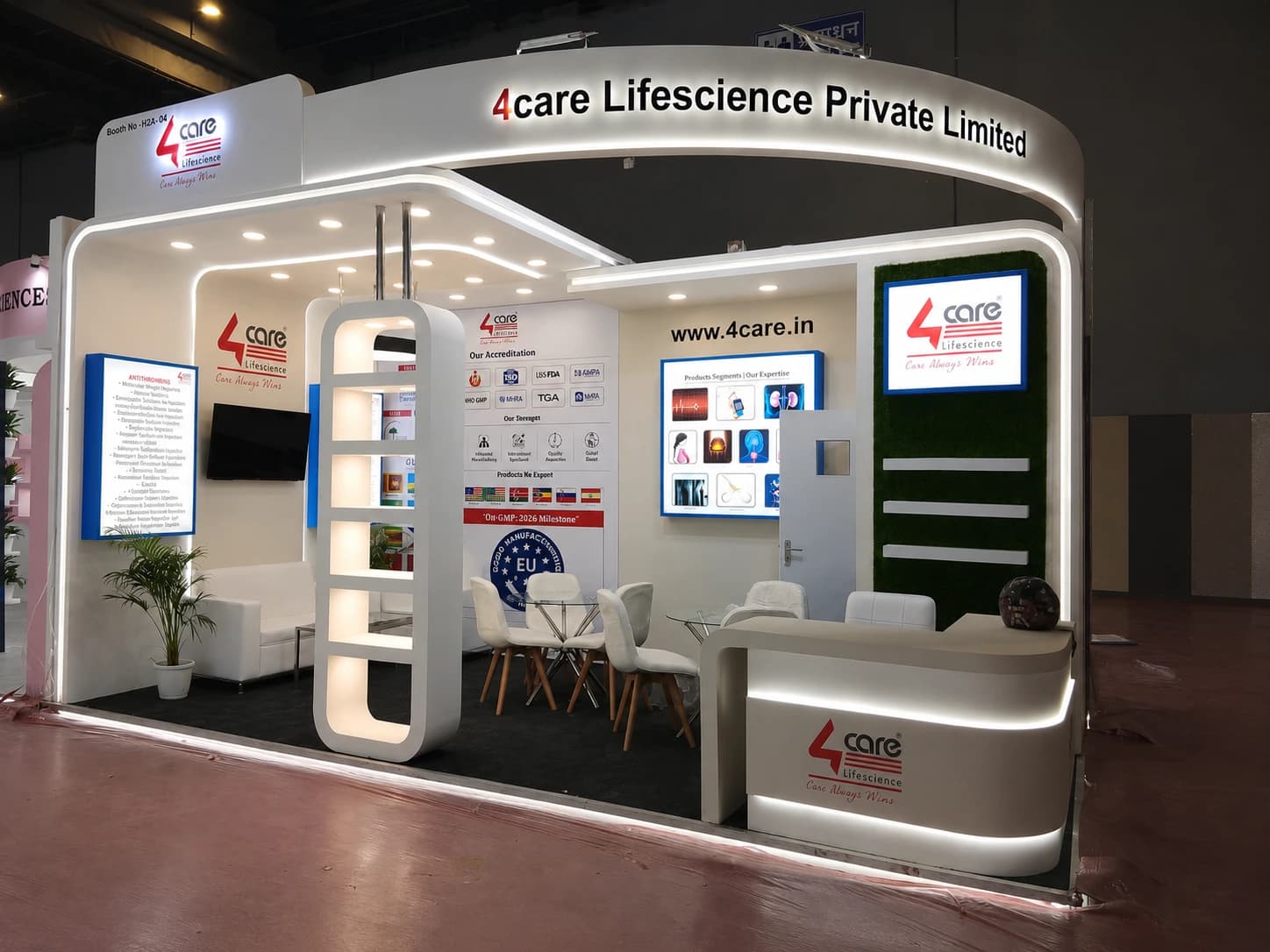 4care Lifescience exhibition stand by Akron Global Events