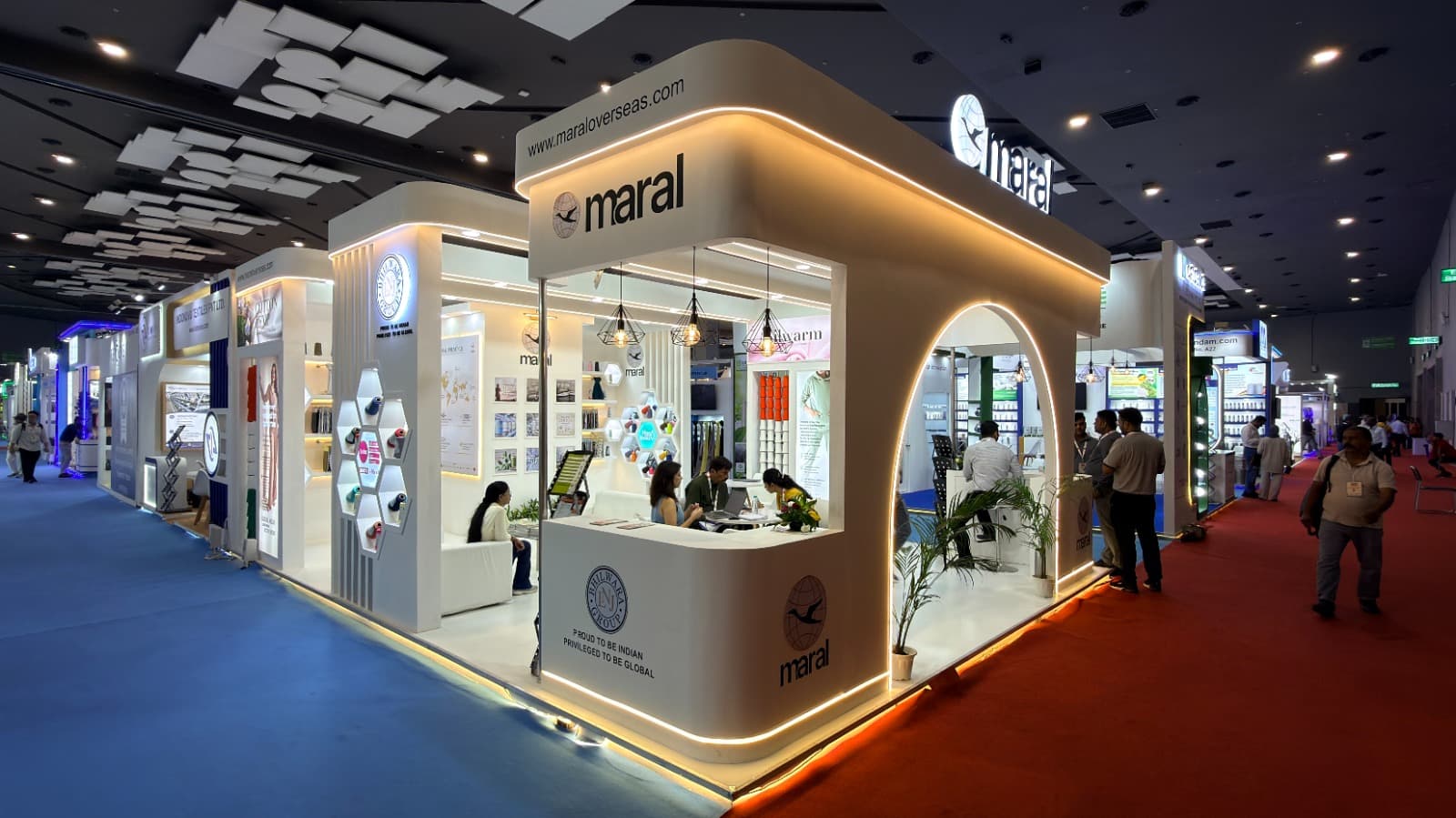 Maral Overseas · Bhilwara Group exhibition stand by Akron Global Events